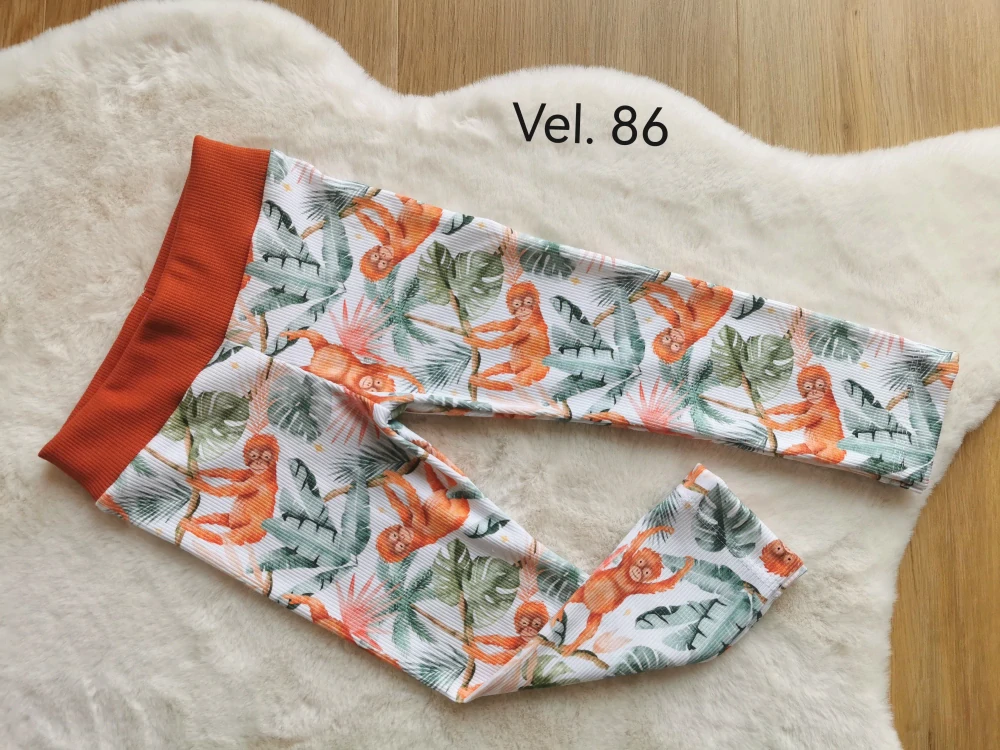 žebrované legíny - ORANGUTANI - vel.86