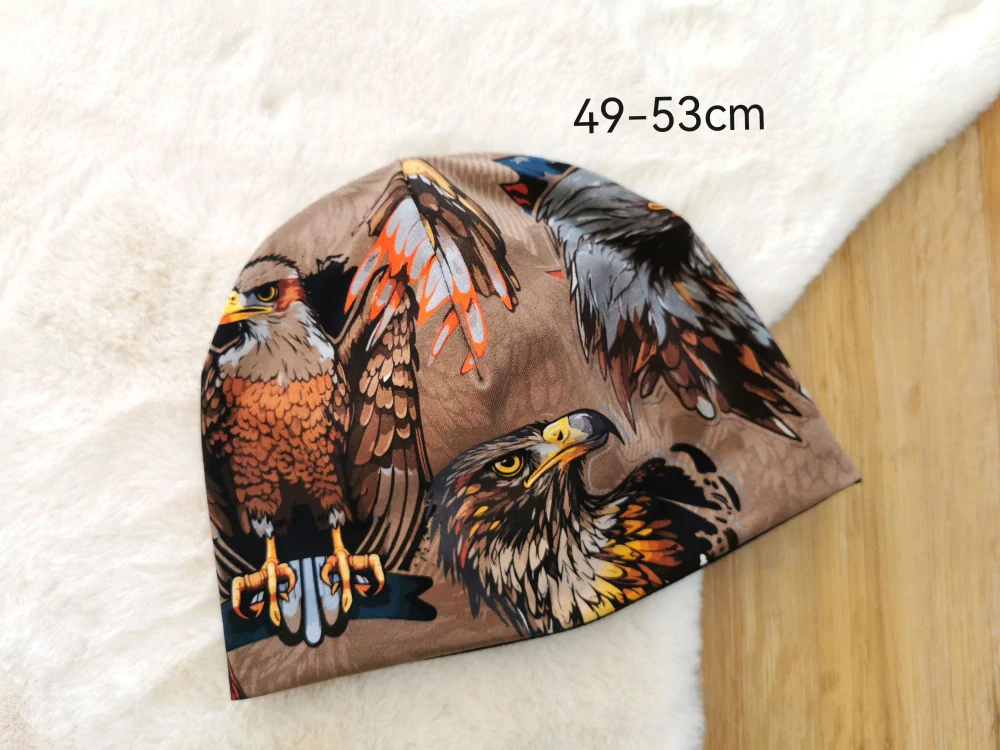klasická dvouvrstvá čepice - DRAVÍ PTÁCI - obvod 49-53cm (4-7let)