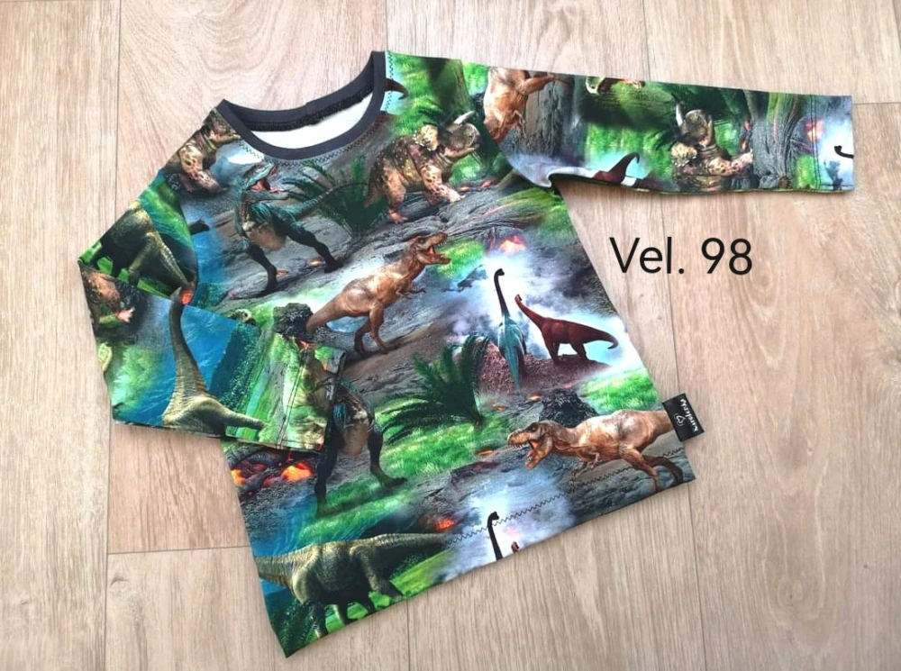 Tričko dl.rukáv - dinosauři - vel.98