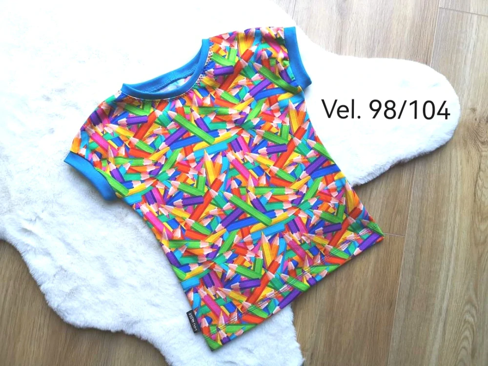 Tričko přinechaný rukáv - PASTELKY - vel.98/104