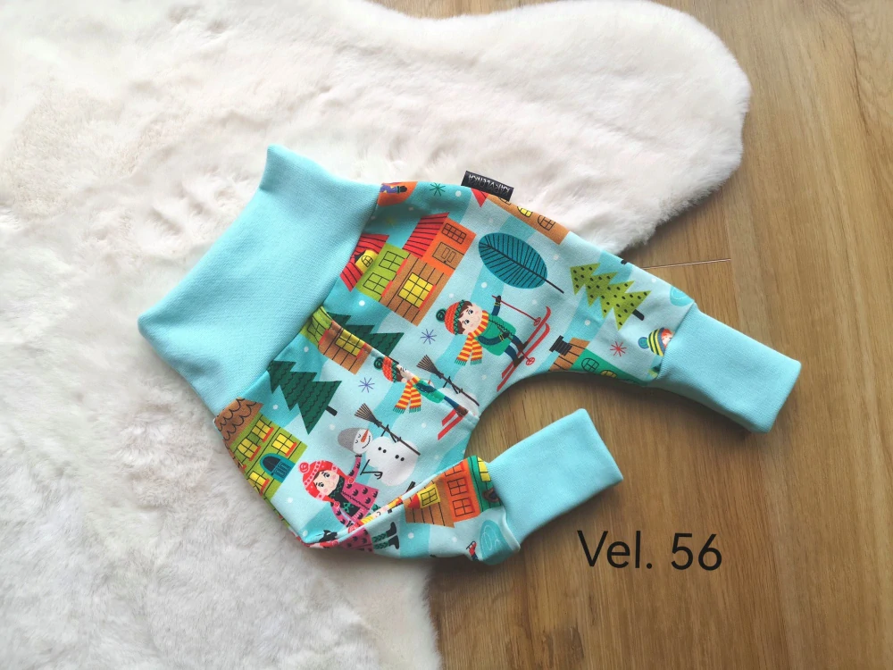 tepláčky - ZIMNÍ RADOVÁNKY, mátový náplet - vel.56