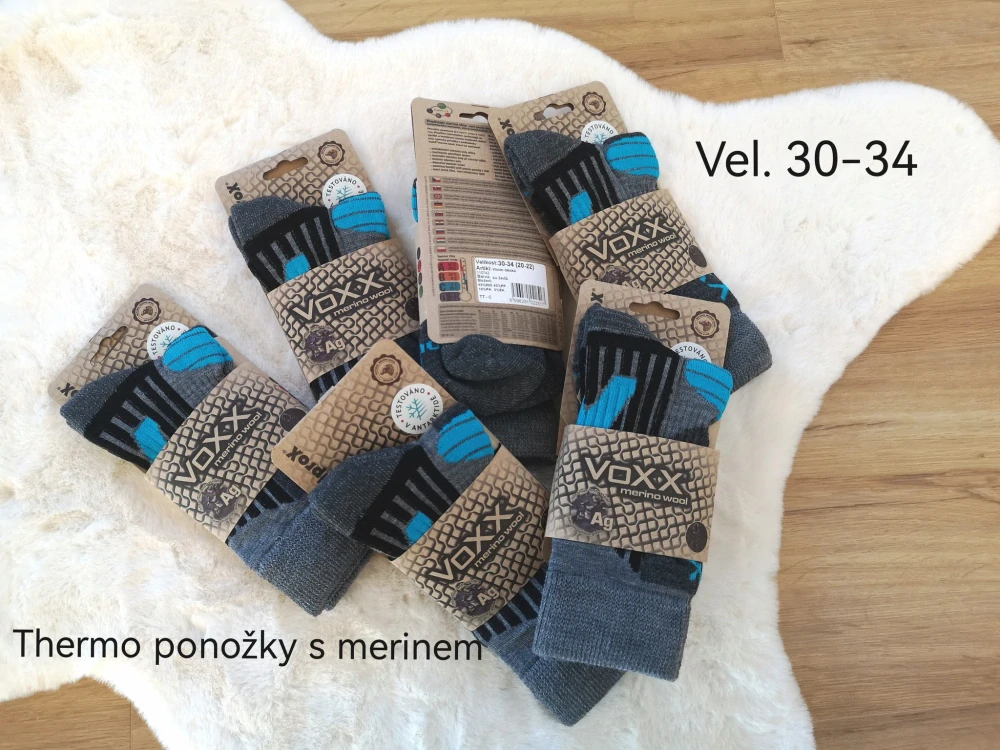 DĚTSKÉ THERMO PONOŽKY VoXX S MERINEM (testováno v Antarktidě) - vel.30-34