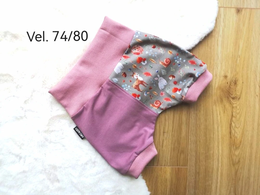 kraťásky - STARORŮŽOVÉ SE ZVÍŘÁTKY - vel.74/80