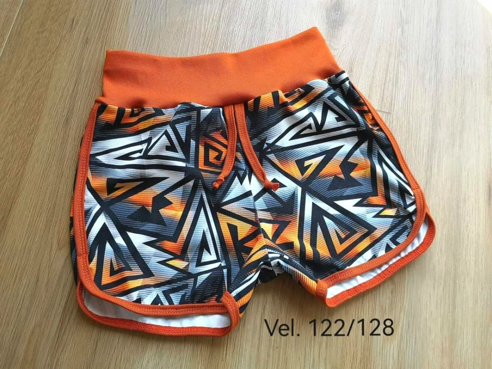 kraťásky - GEOMETRICKÉ OBRAZCE - vel.122/128