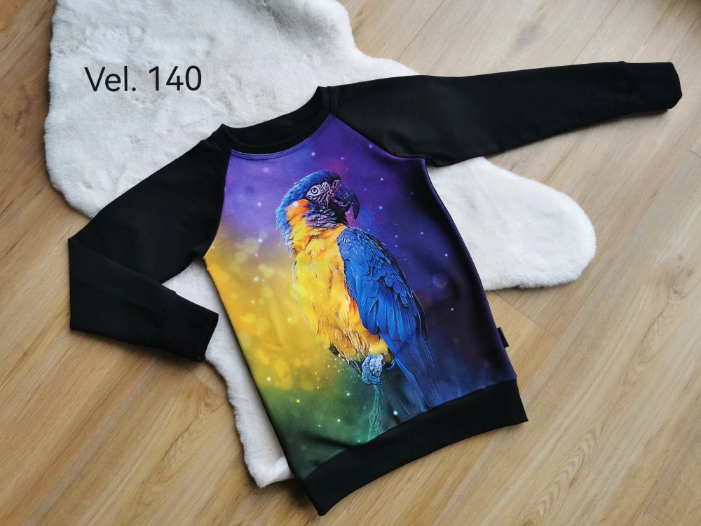 dětská mikina - papoušek | vel.140