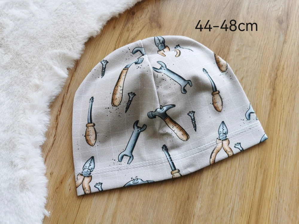 jednovrstvá čepice NÁŘADÍ - pro obvod 44-48cm (1-2 roky)