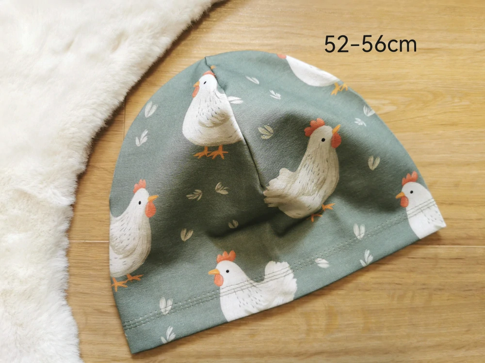 jednovrstvá čepice SLEPIČKY - obvod 52-56cm (7let a více nebo jako menší dámská)