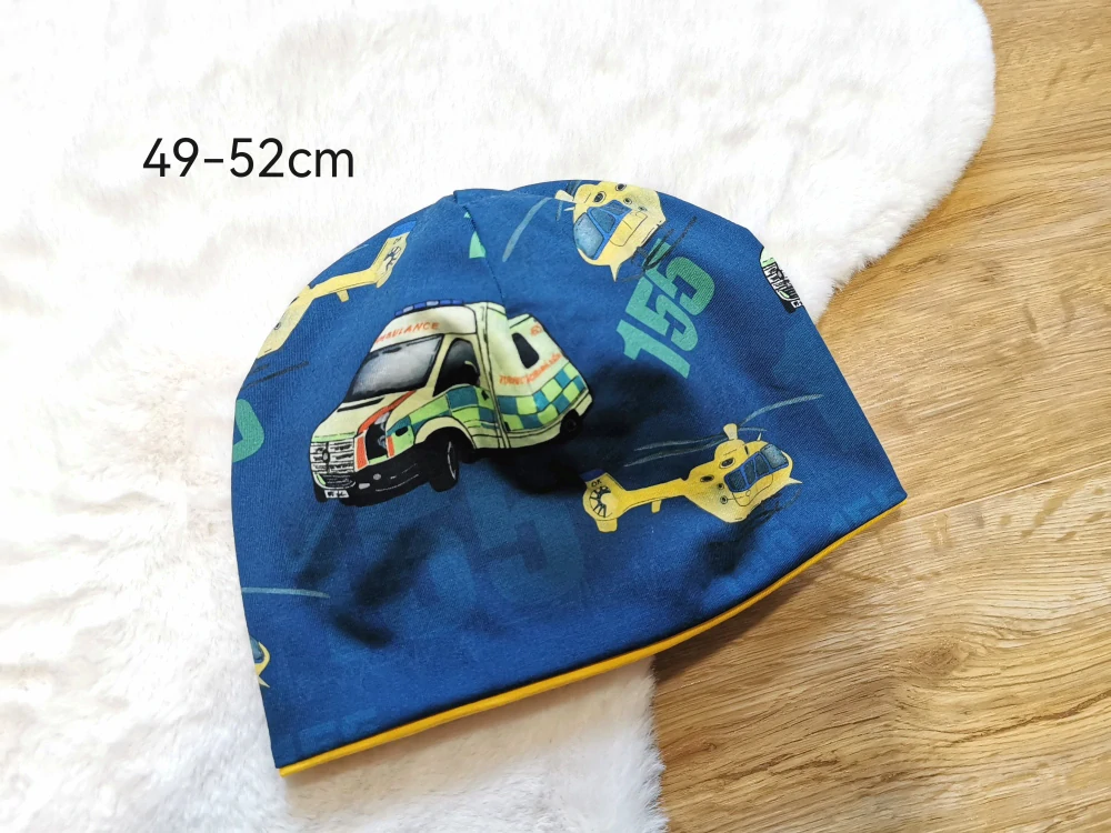 klasická dvouvrstvá čepice - ZÁCHRANÁŘI - obvod 49-52cm (4-6let)