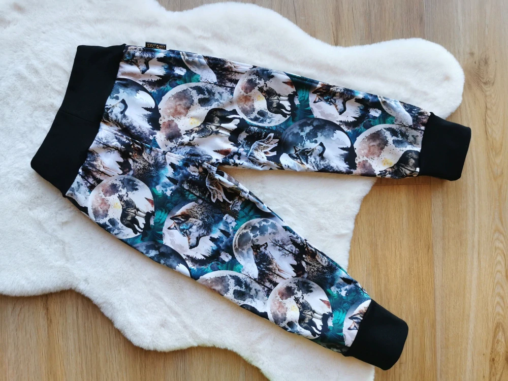 letní softshellové kalhoty - vlci - vel.98