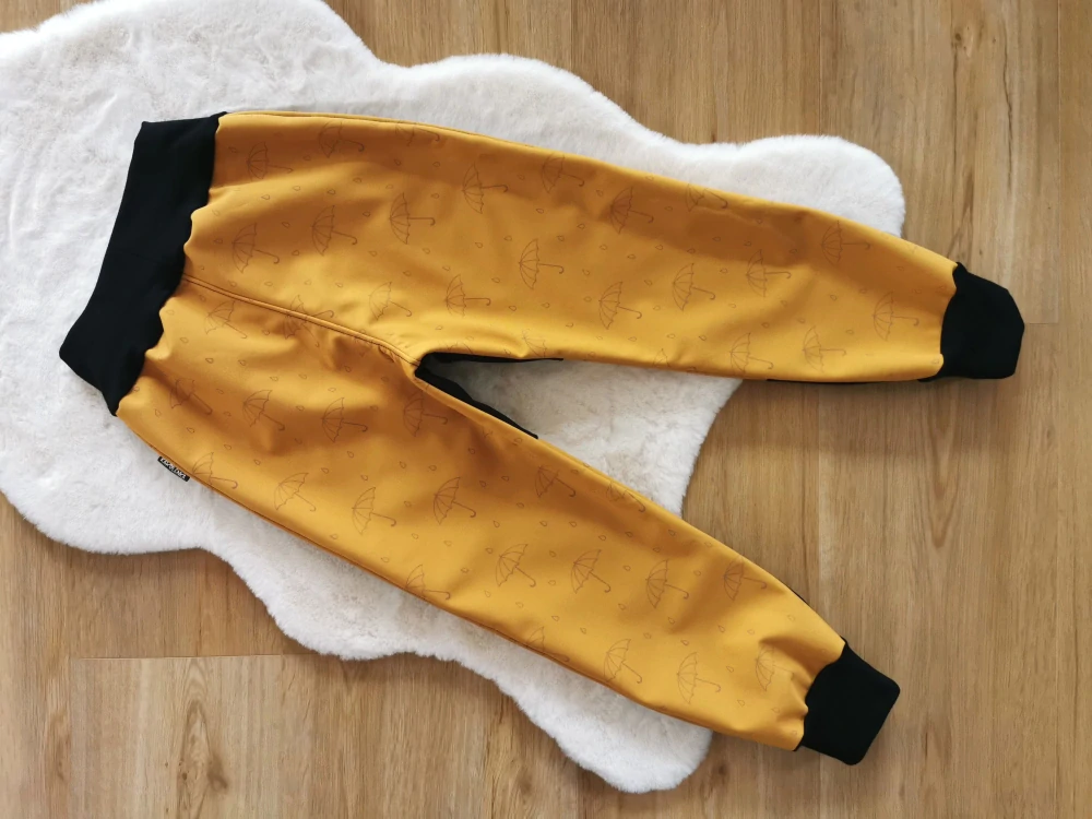 Dětské zimní softshellové kalhoty s fleecem - reflexní černé - vel.122