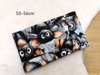zateplený dvouvrstvý nákrčník - NETOPÝŘI - pro obvod 50-56cm (5let a starší děti)