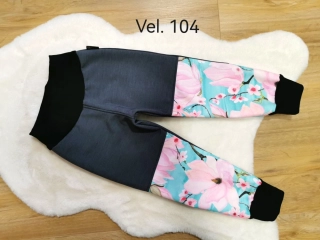 Dětské zimní softshellové kalhoty s fleecem - magnolie šedé - vel.104