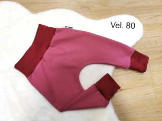 tepláčky - vínovo-brusinkové - vel.80