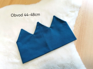 korunková čelenka PETROLEJOVÁ - pro obvod 44-48cm (9měsíců-2 roky)