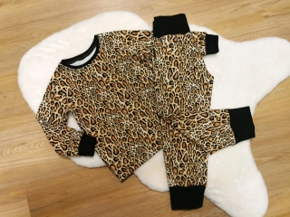 pyžamo vel98/104 dlouhý rukáv i nohavice - vzor LEOPARD (prodlouž.délka trika) 