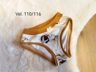 Dětské kalhotky - KVĚTY BAVLNÍKU - vel.110/116