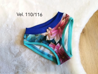 Dětské kalhotky - KVĚTY, BORŮVKY - vel.110/116