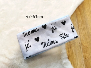 teplá čelenka MÁMA, TÁTA A JÁ - pro obvod 47-51cm (2-5 let)