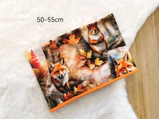 dvouvrstvý nákrčník - PODZIMNÍ ZVÍŘÁTKA - pro obvod 50-55cm (5let a více)
