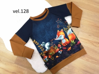 dětská mikina - liška a zajíc | vel.128