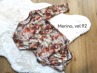 MERINO bodyčko s motivem srneček - vel.92