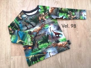 Tričko dl.rukáv - dinosauři - vel.98