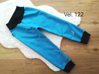 dětské jarní softshellové kalhoty - modré - vel.122