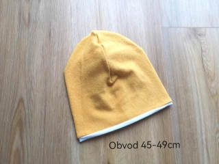 homeless dvouvrstvá čepice - HOŘČICOVÁ - pro obvod 45-49cm (1-3roky)