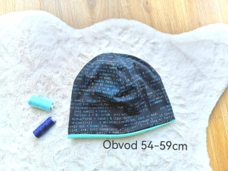 dvouvrstvá čepice programový kód - pro obvod 54-59cm (starší děti 8let a více nebo pánská)