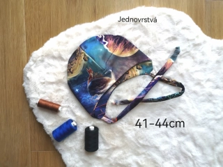 jednovrstvá čepice s liškou - pro obvod 41-44cm (4-9 měsíců)
