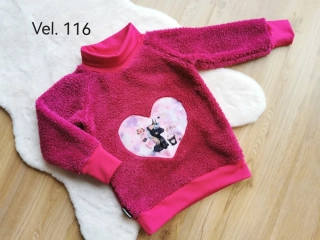 dětská teplá mikina - růžová s jednorožcem | vel.116