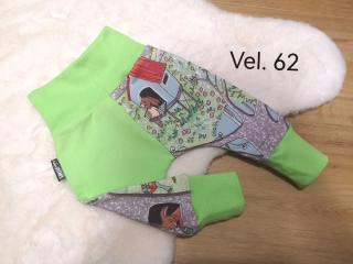 tepláčky - HRÁŠKOVĚ ZELENÉ+VELIKONOCE, hrášk.zelený náplet - vel.62