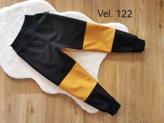 Dětské zimní softshellové kalhoty s fleecem - reflexní černé - vel.122