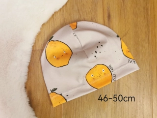 jednovrstvá čepice s citrony - pro obvod 46-50cm (1-4 roky)