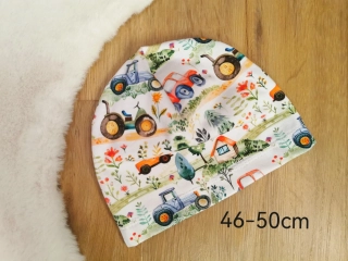 jednovrstvá čepice malovaná farma - pro obvod 46-50cm (1-4 roky)