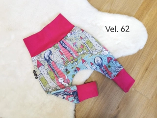 tepláčky - PRINCEZNA, tm.růžový náplet - vel.62