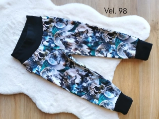 letní softshellové kalhoty - vlci - vel.98