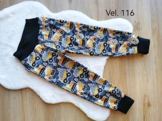 letní softshellové kalhoty - stavební stroje - vel.116