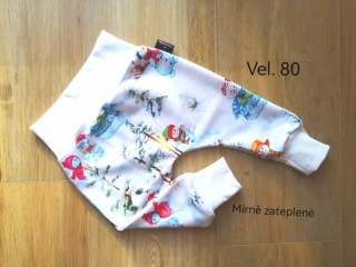 teplejší tepláčky - SNĚHULÁCI - vel. menší 80