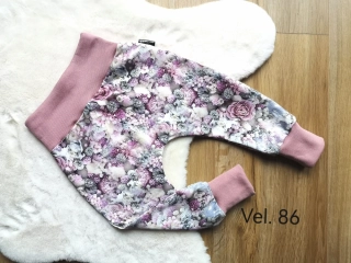 tepláčky - ZIMNÍ RŮŽE, starorůžový náplet - vel.86