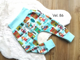 tepláčky - ZIMNÍ RADOVÁNKY, mátový náplet - vel.86