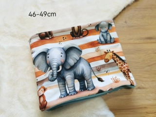 zateplený dvouvrstvý nákrčník - AFRICKÁ ZVÍŘÁTKA - pro obvod 46-49cm (1-3 roky)