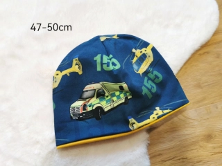 klasická dvouvrstvá čepice - ZÁCHRANÁŘI - obvod 47-50cm (2-4roky)
