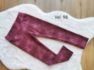 legíny - IMITACE JEANS - VÍNOVÉ - vel.98