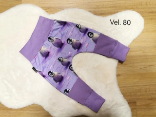 tepláčky - TUČŇÁCI, levandulové náplety - vel.80