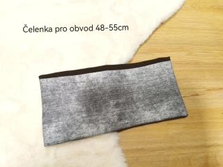 čelenka ŠEDÁ IMITACE JEANS - pro obvod 48-55cm (děti starší 3 roky a více, i jako menší dospělácká)