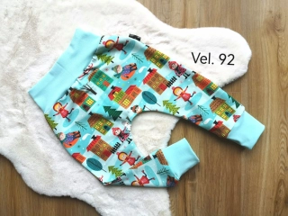 tepláčky - ZIMNÍ RADOVÁNKY, mátový náplet - vel.92