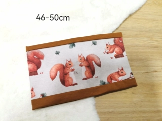 dvouvrstvý nákrčník - VEVERKY - pro obvod 46-50cm (1,5 - 4 roky)