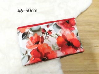 dvouvrstvý nákrčník - ČERVENÉ KVĚTY - pro obvod 46-50cm (1,5 roku - 4 roky)